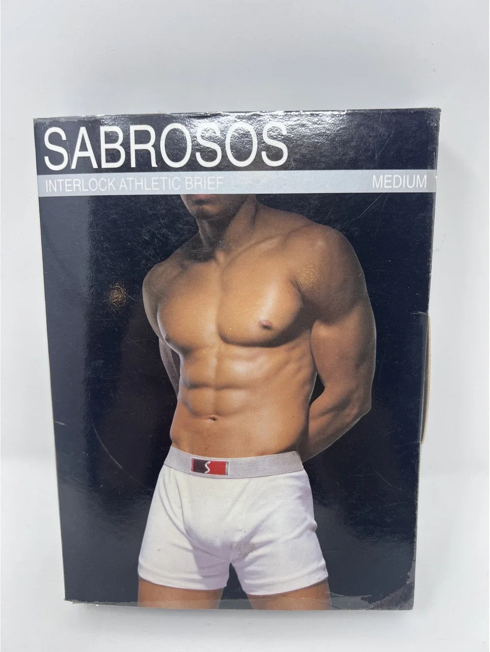 Sabrosos Men's Interlock Athletic Briefs Medium White 100% Combed Cotton